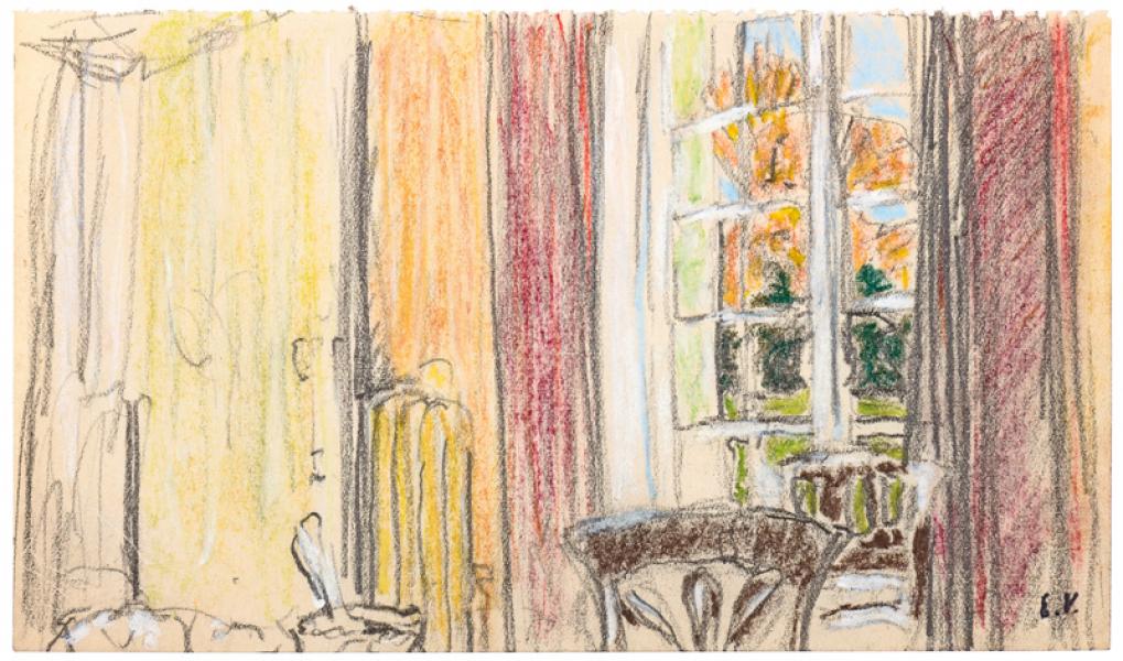 Le salon au château des Clayes, c. 1925