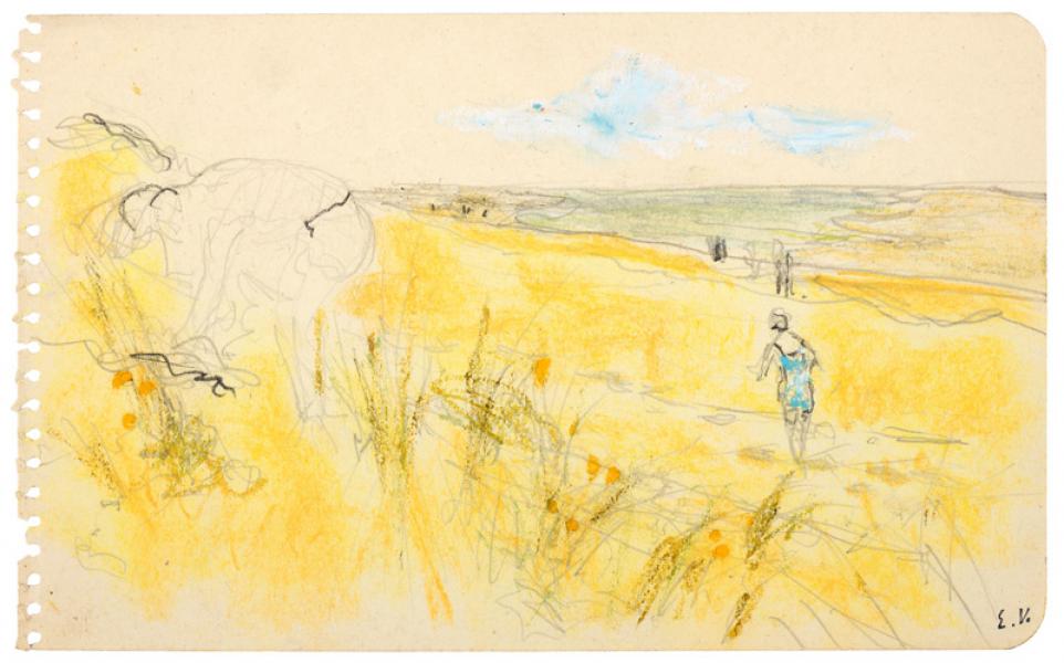 Sur la plage en Normandie, c. 1914