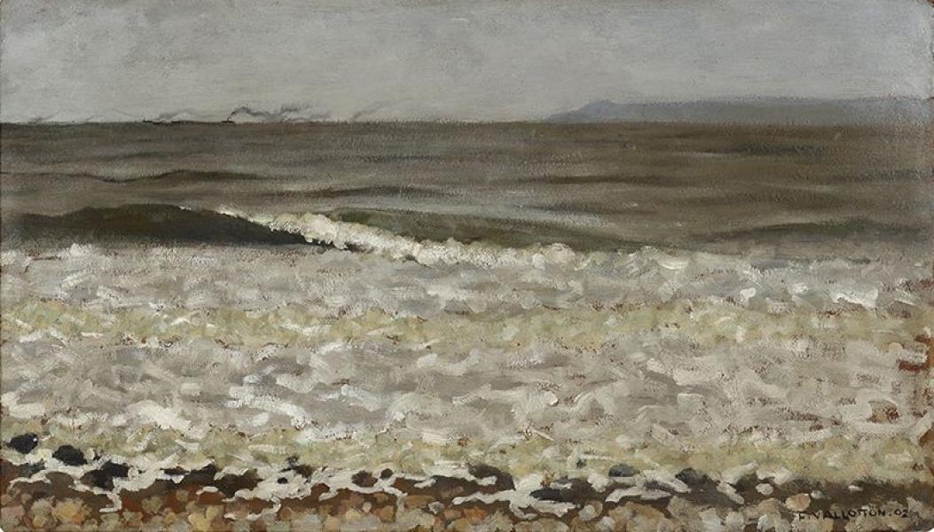 Mer haute à Villerville, 1902.