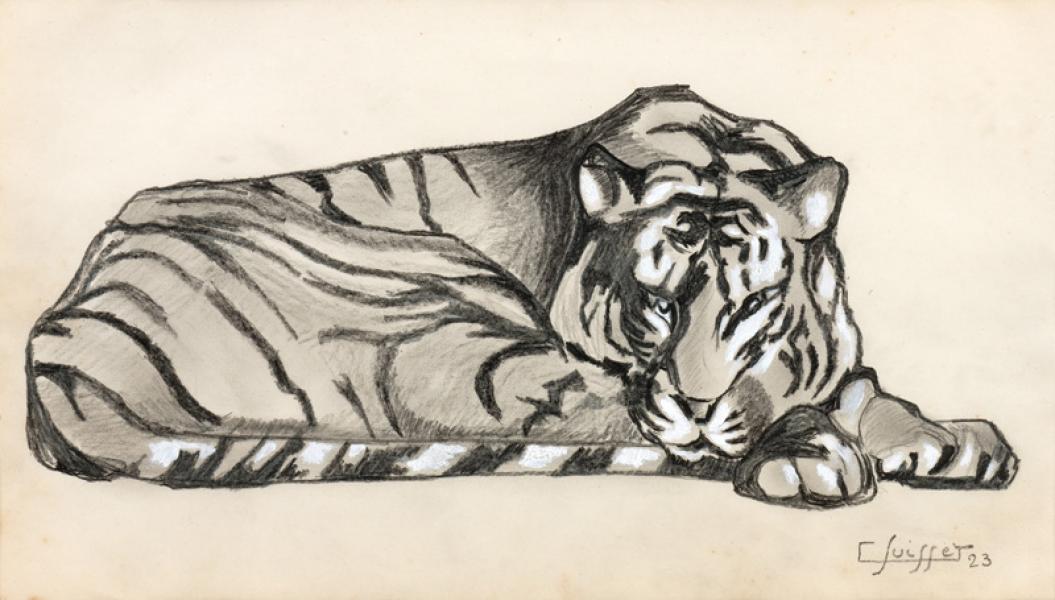 Tigre couché, 1923 Gaston SUISSE