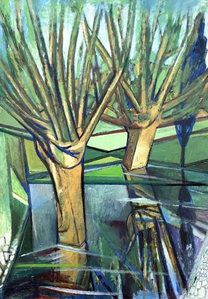 Deux arbres dénudés, août 1986 Georges-Henri PESCADERE