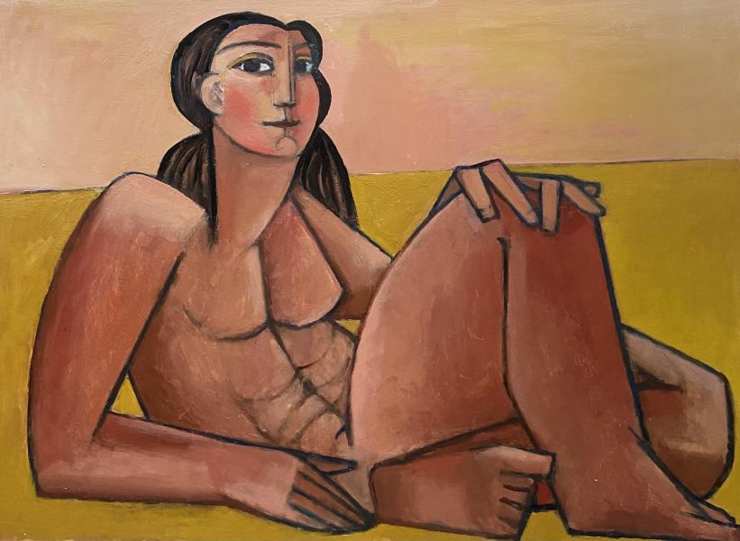 Nu, une main au genou, juillet 2002 Georges-Henri PESCADERE