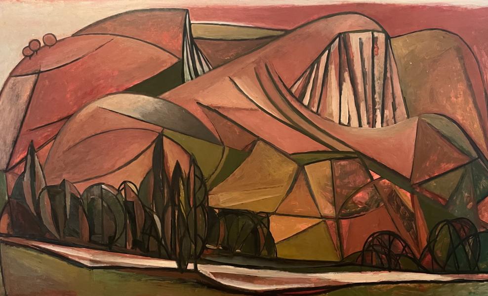 Paysage ocre et vert, juillet 1980 Georges-Henri PESCADERE