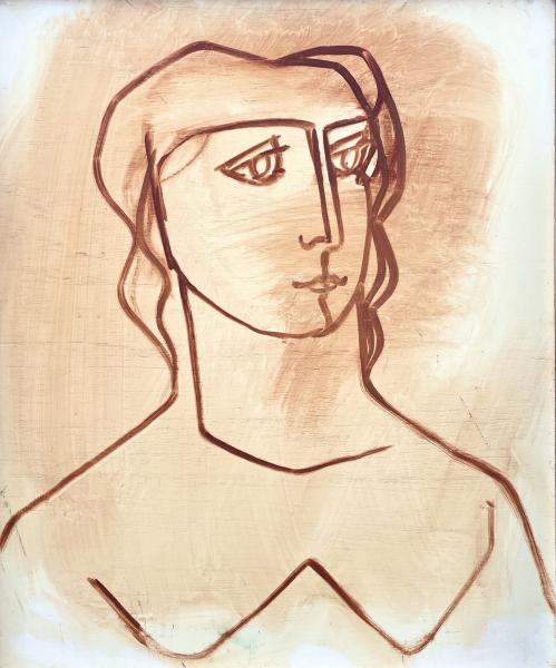 Portrait féminin esquissé, février 1981 Georges-Henri PESCADERE