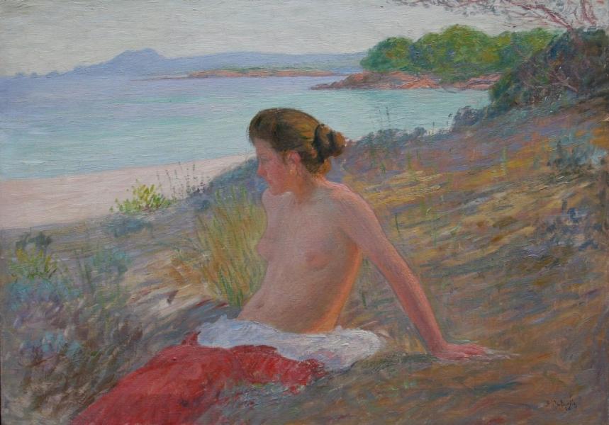 Antonia sur la Plage d’argent, Porquerolles. Jean-Francis AUBURTIN