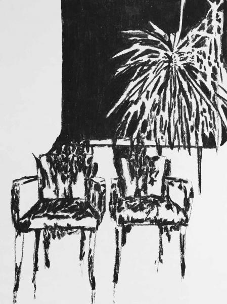 Série "La salle d'attente", 2016. Dessin sans titre n°5.