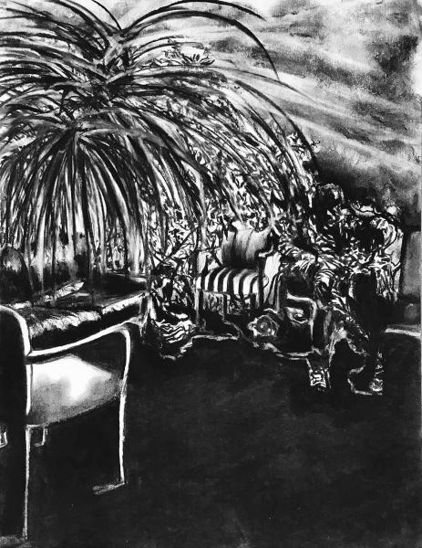 Série "La salle d'attente", 2017. Dessin sans titre n°3.
