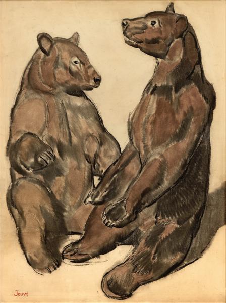 Deux ours dressés Paul JOUVE