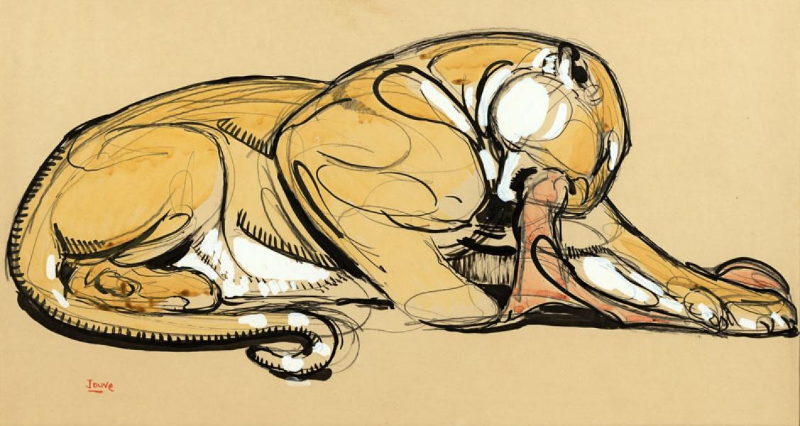 Panthère mangeant Paul JOUVE