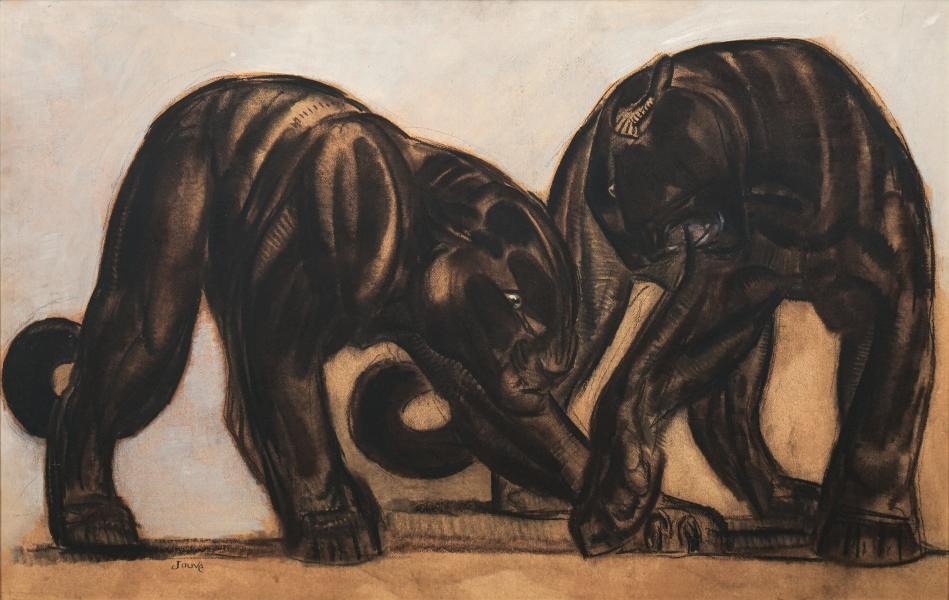 Panthères noires jouant, c.1925