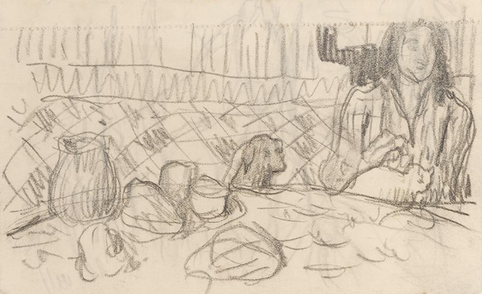 Le déjeuner avec chien et chat