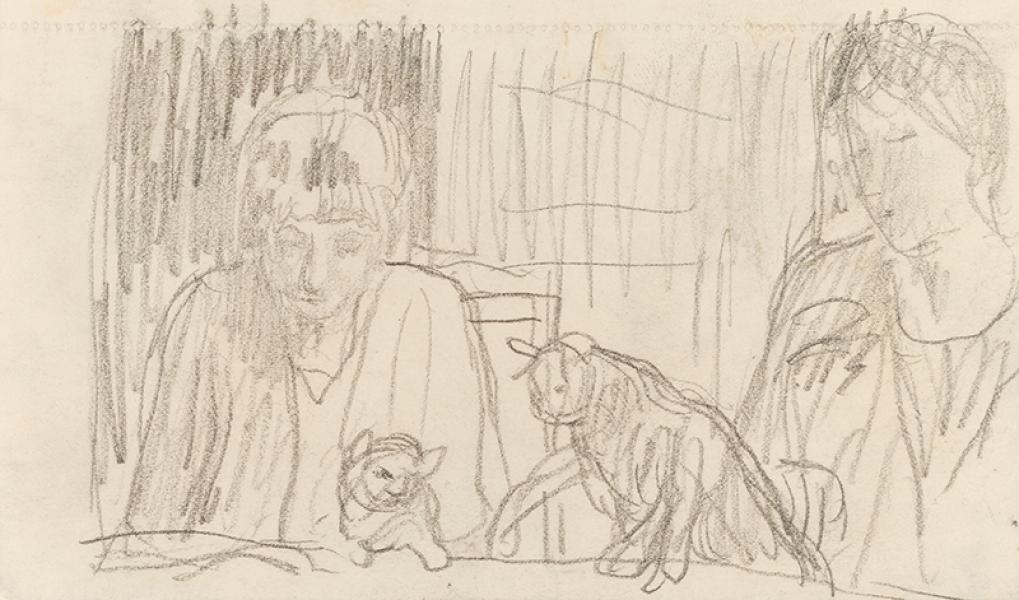 Le déjeuner avec les chats, circa 1906