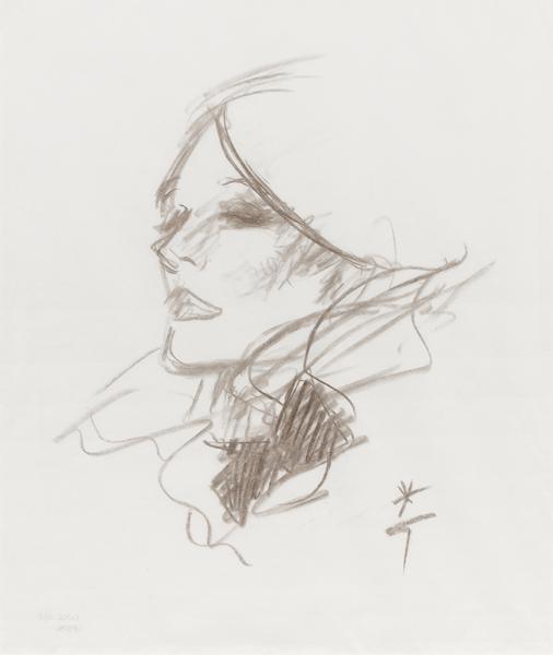 Portrait, chapeautée