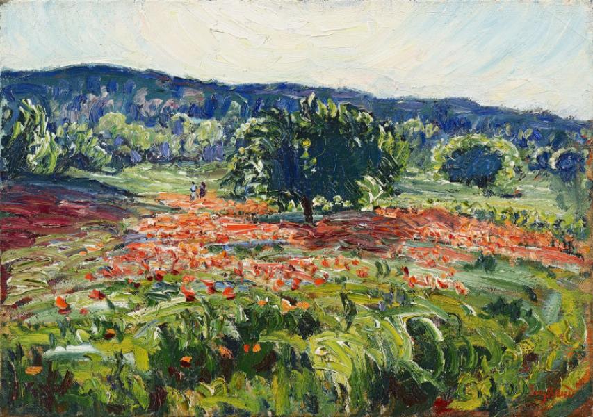 Coquelicots et cerisiers, vers 1925