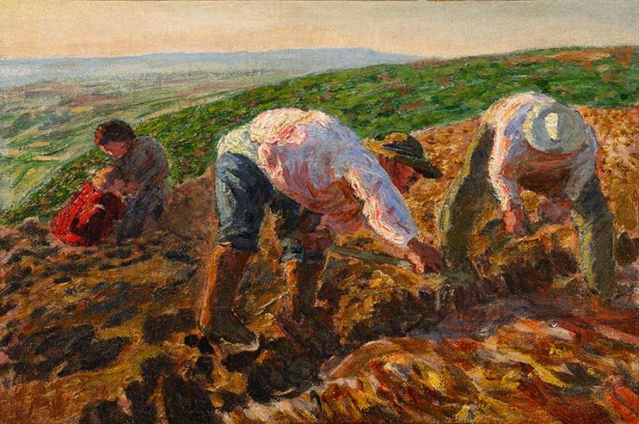 Maternité aux champs, vers 1898.