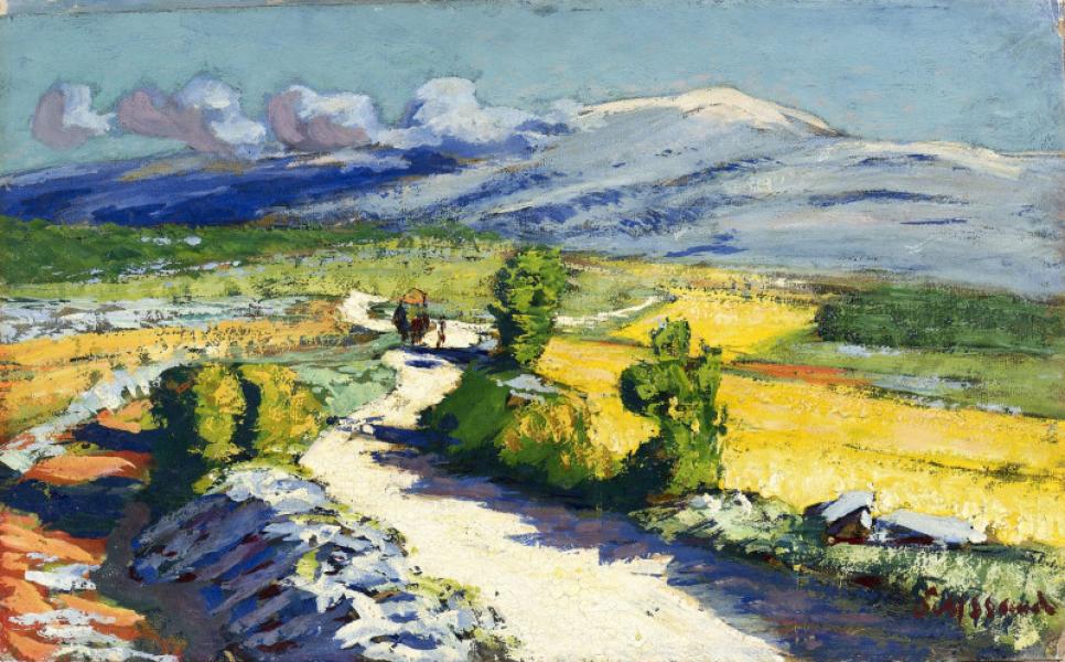 Paysage à Villes sur Auzon, vers 1925 René SEYSSAUD