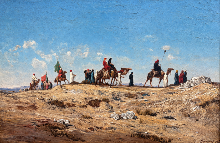 Paysage orientaliste animé Victor Pierre HUGUET