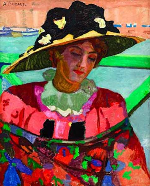 Alfred LOMBARD dessin aquarelle tableau portrait femme Aix-en-Provence art 1900 